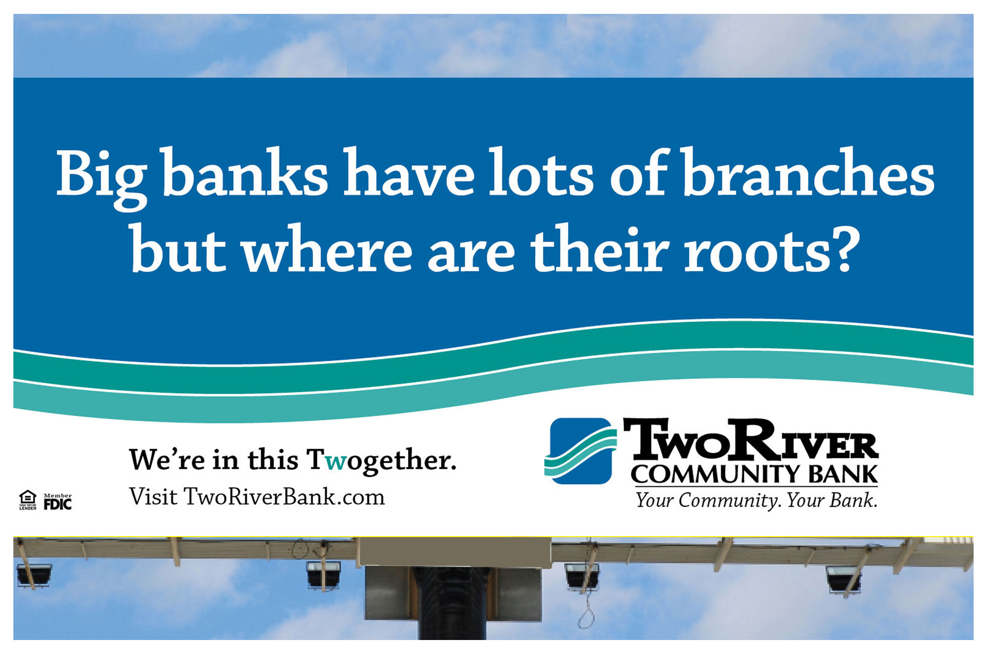 Billboard for Two River Cmmunity bank