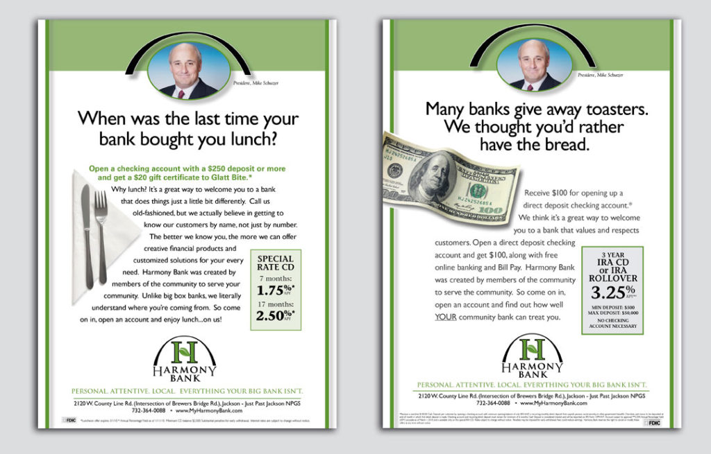 Ad campaign for Harmony bank